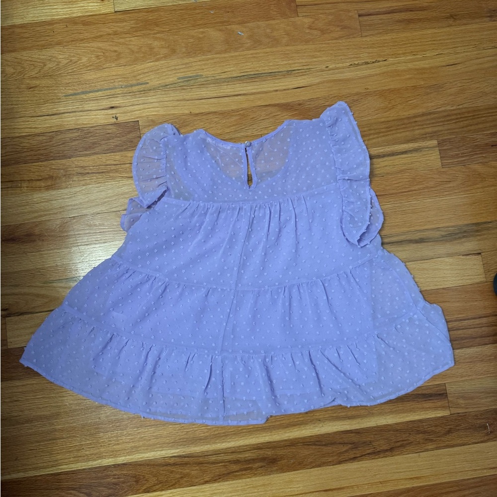 Lavender Ruffle Sleeve Top - Picture 4 of 5